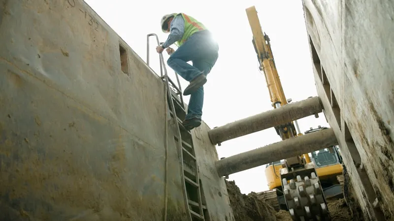 Underground utility piping exposed after storm or soil movement in coastal Galveston